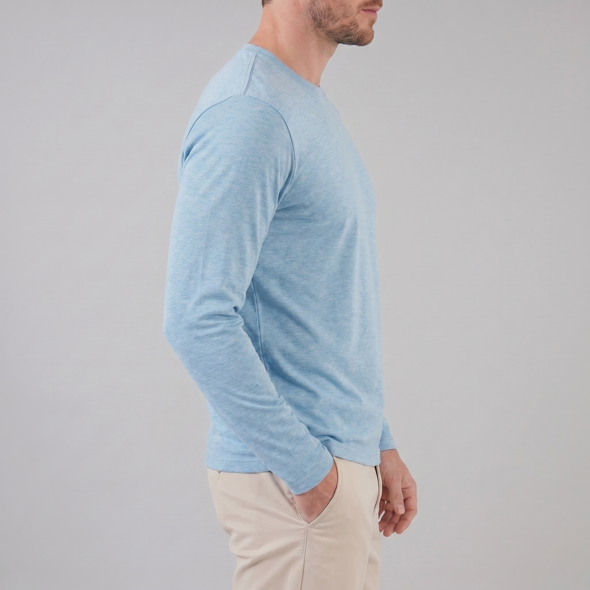 Men's Casual Long-Sleeved Crew Neck Sweater Relaxed Fit Everyday Layering
