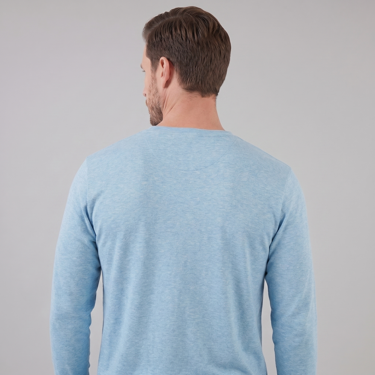 Men's Casual Long-Sleeved Crew Neck Sweater Relaxed Fit Everyday Layering