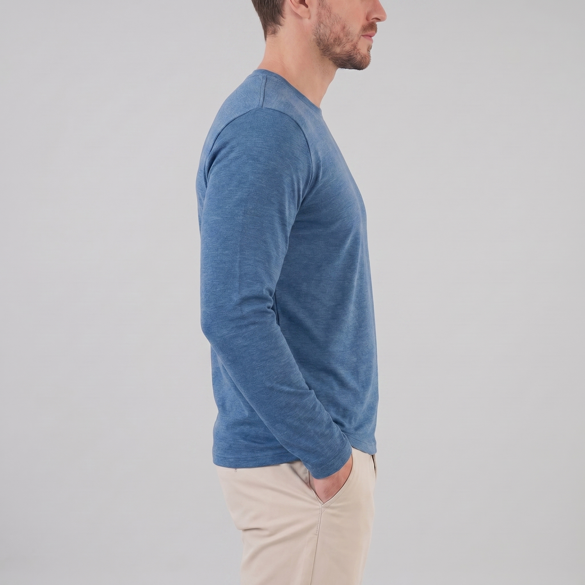 Men's Casual Long-Sleeved Crew Neck Sweater Relaxed Fit Everyday Layering