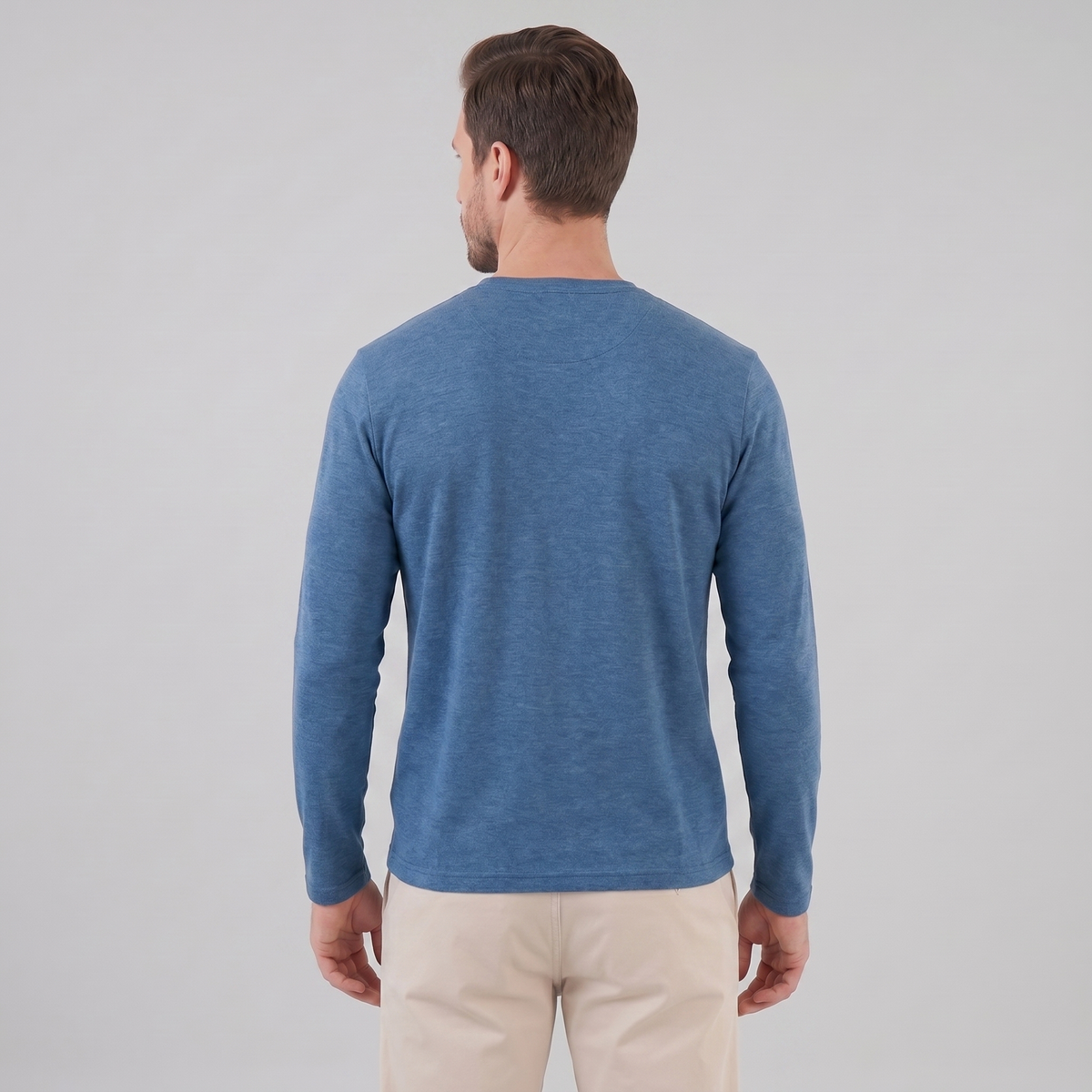 Men's Casual Long-Sleeved Crew Neck Sweater Relaxed Fit Everyday Layering