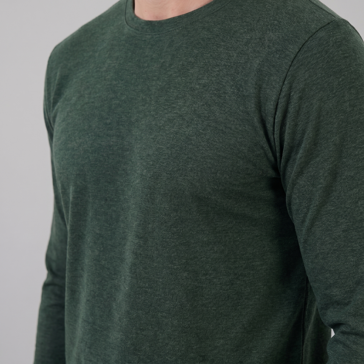 Men's Casual Long-Sleeved Crew Neck Sweater Relaxed Fit Everyday Layering