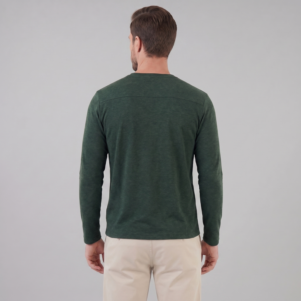 Men's Casual Long-Sleeved Crew Neck Sweater Relaxed Fit Everyday Layering