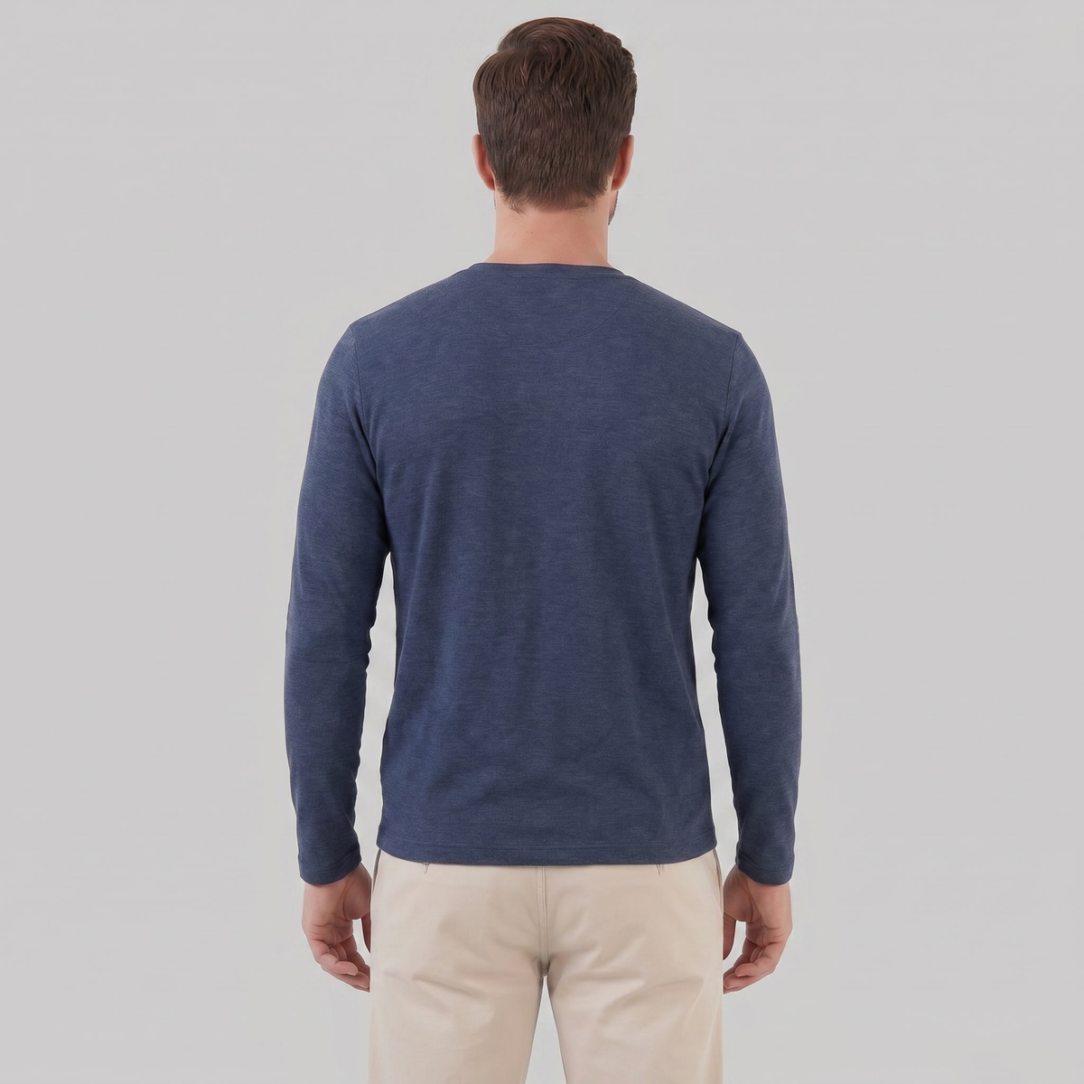 Men's Casual Long-Sleeved Crew Neck Sweater Relaxed Fit Everyday Layering