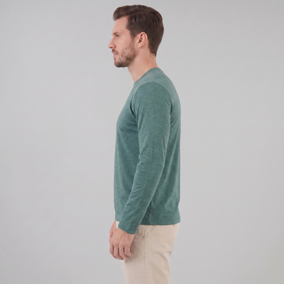 Men's Casual Long-Sleeved Crew Neck Sweater Relaxed Fit Everyday Layering