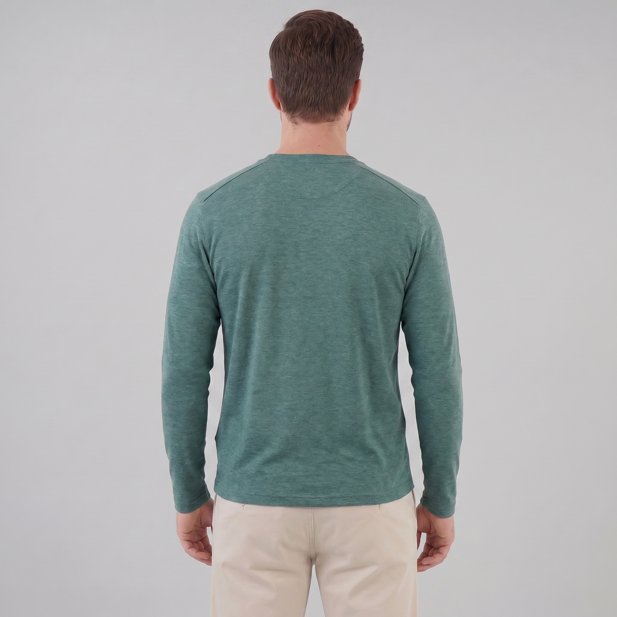 Men's Casual Long-Sleeved Crew Neck Sweater Relaxed Fit Everyday Layering