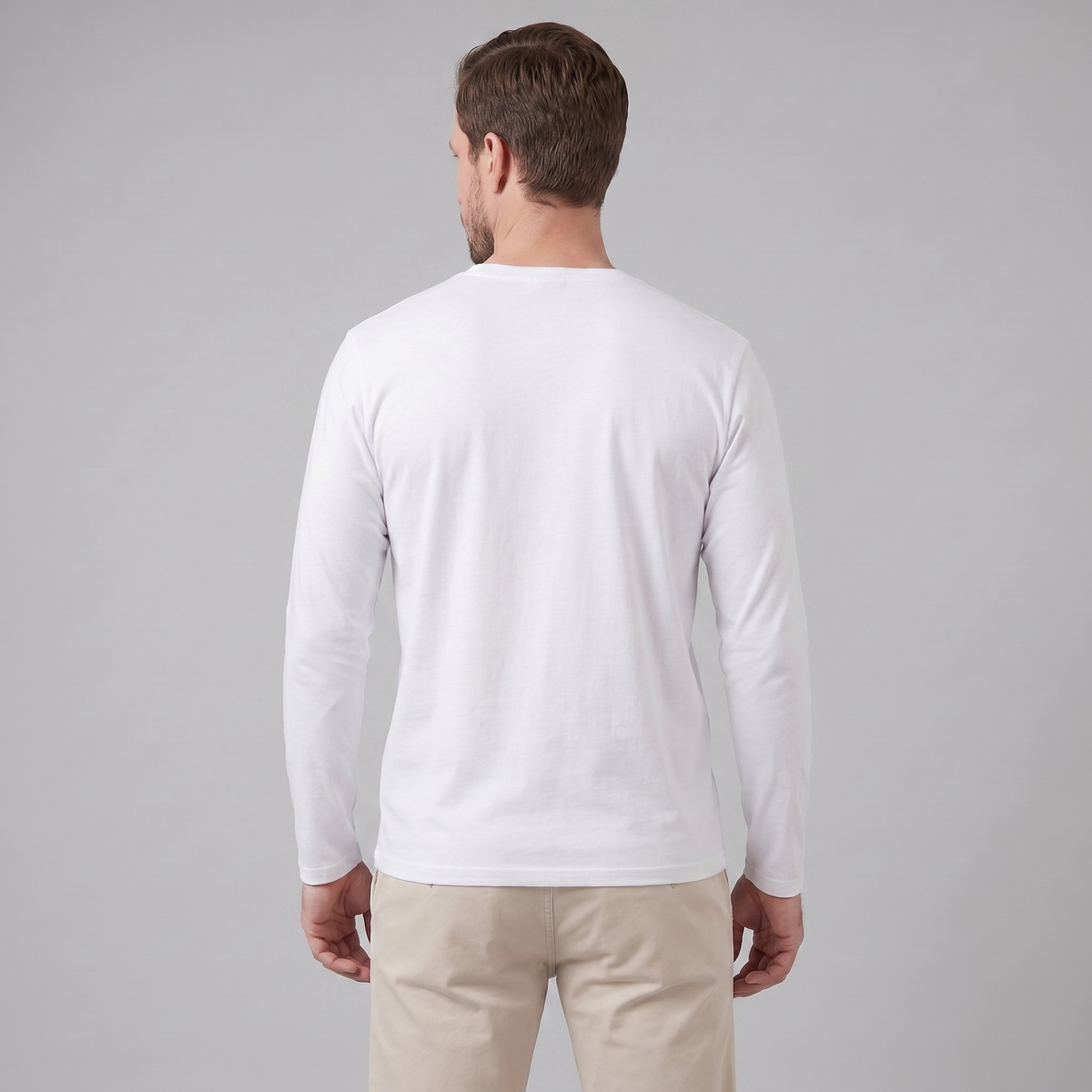 Men's Casual Long-Sleeved Crew Neck Sweater Relaxed Fit Everyday Layering