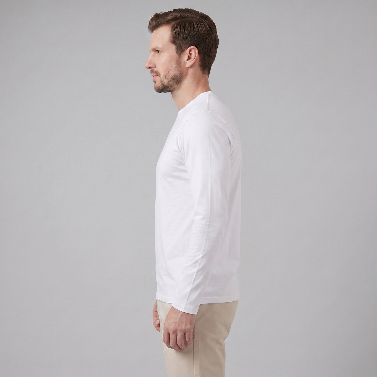 Men's Casual Long-Sleeved Crew Neck Sweater Relaxed Fit Everyday Layering