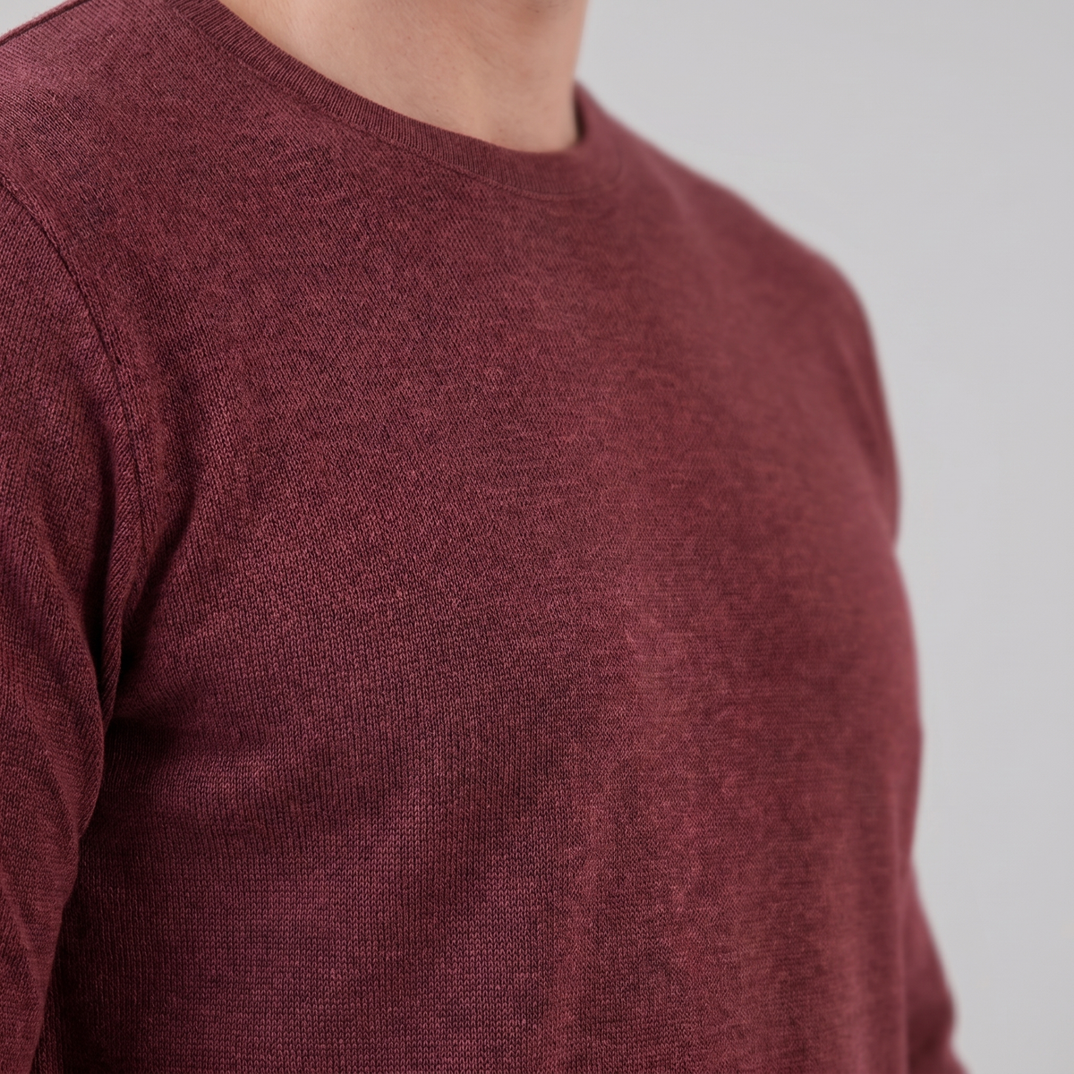 Men's Casual Long-Sleeved Crew Neck Sweater Relaxed Fit Everyday Layering