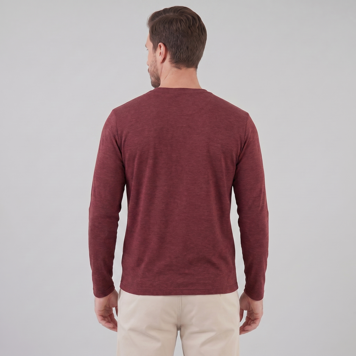 Men's Casual Long-Sleeved Crew Neck Sweater Relaxed Fit Everyday Layering