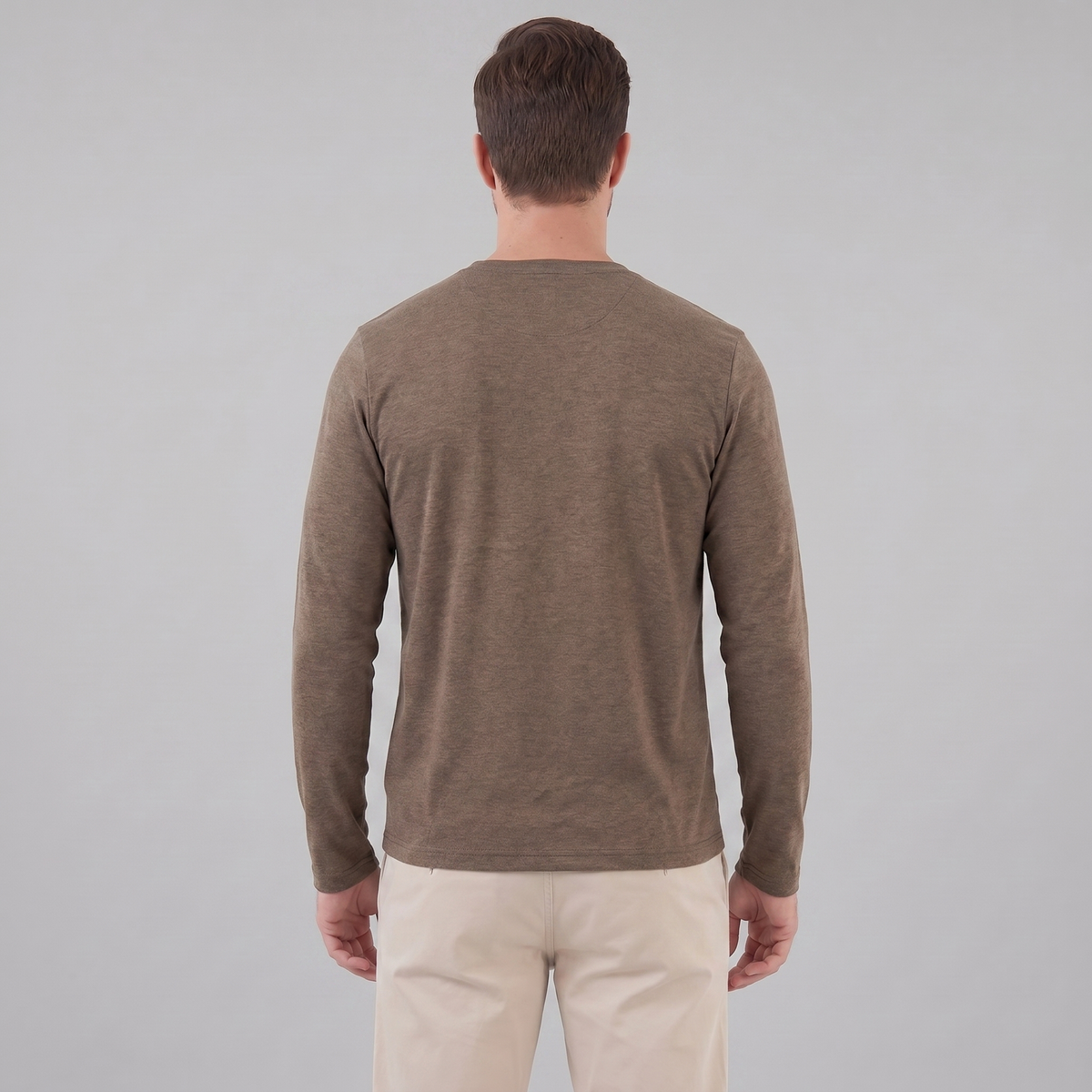 Men's Casual Long-Sleeved Crew Neck Sweater Relaxed Fit Everyday Layering