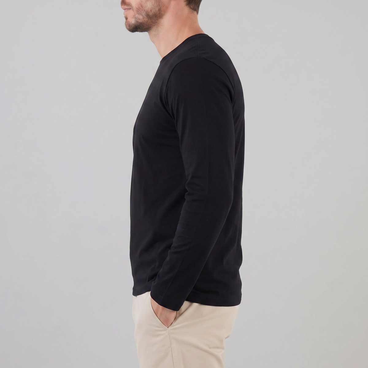Men's Casual Long-Sleeved Crew Neck Sweater Relaxed Fit Everyday Layering