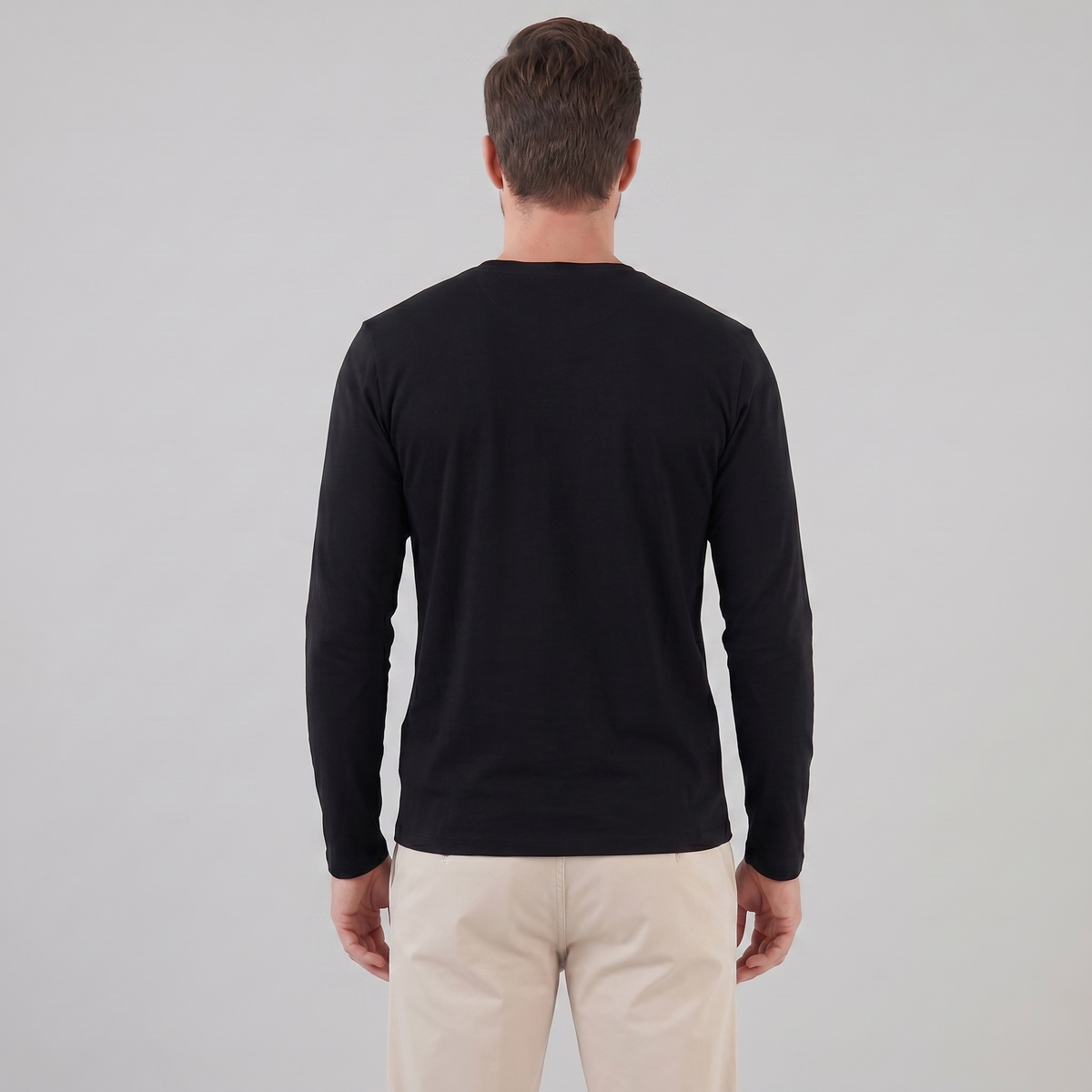 Men's Casual Long-Sleeved Crew Neck Sweater Relaxed Fit Everyday Layering