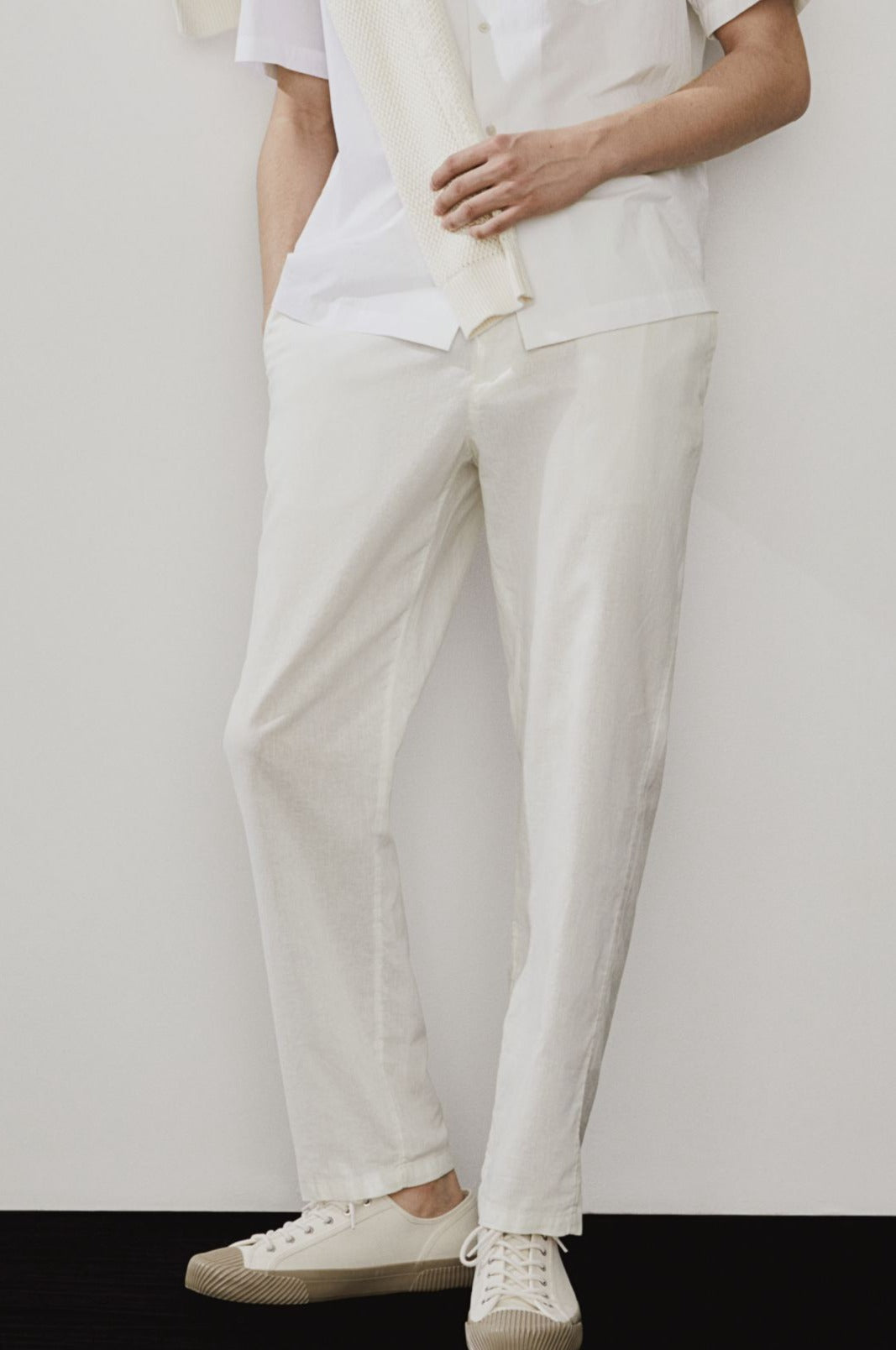 Men's Casual Flat-Front Drawstring Trousers Relaxed Fit Everyday Versatile