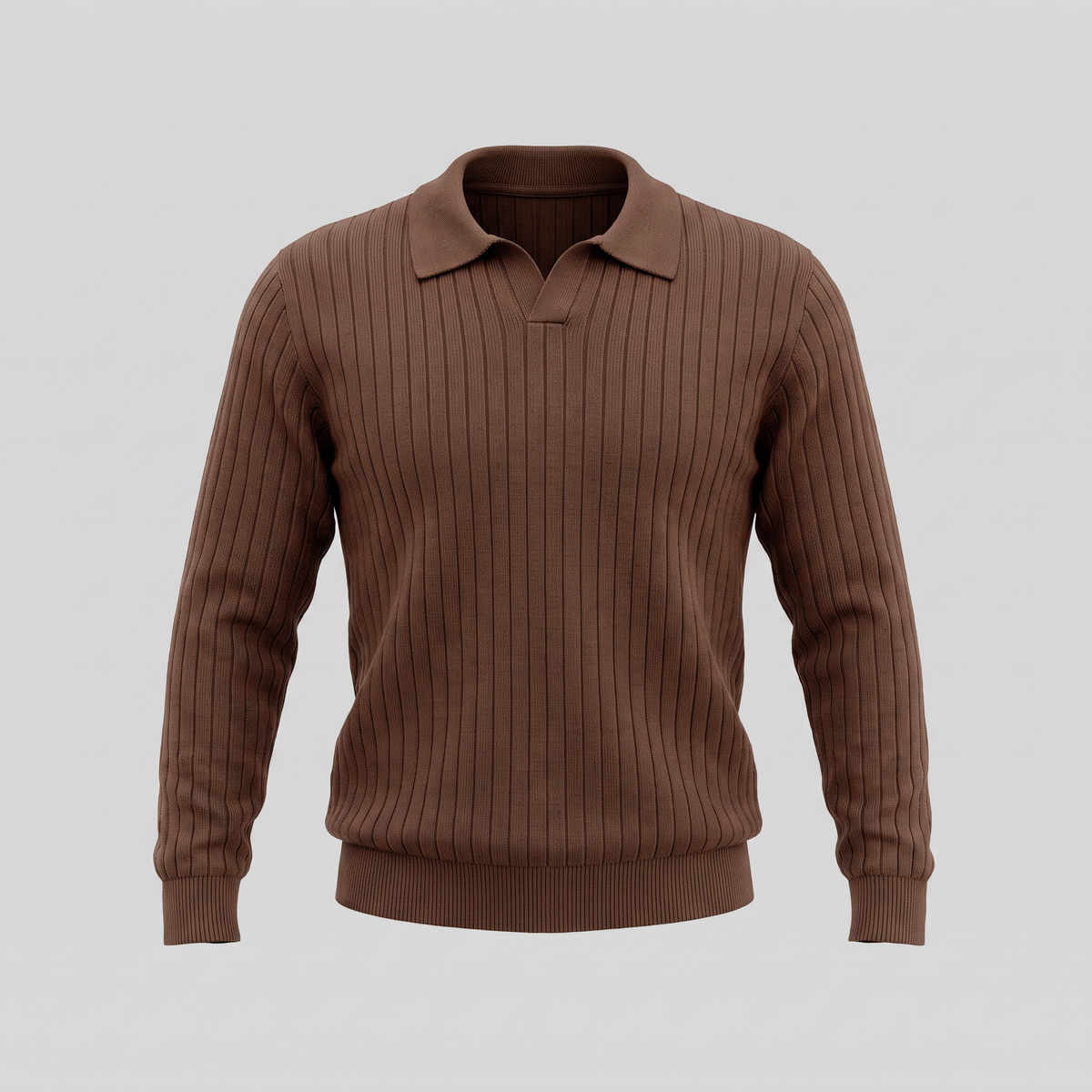 Men's Ribbed Knit Polo Sweater Short-Sleeve Collared Casual Everyday