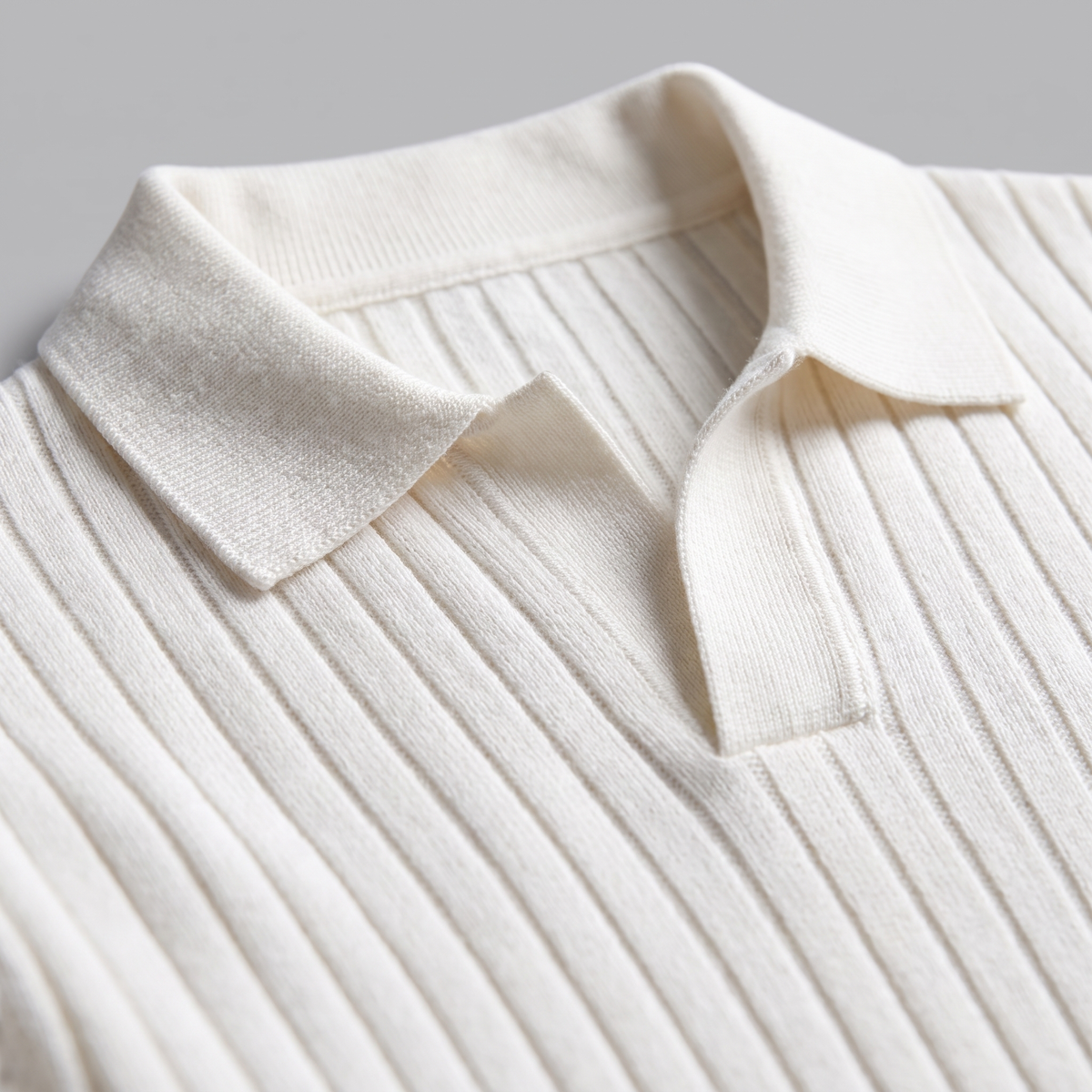 Men's Ribbed Knit Polo Sweater Short-Sleeve Collared Casual Everyday