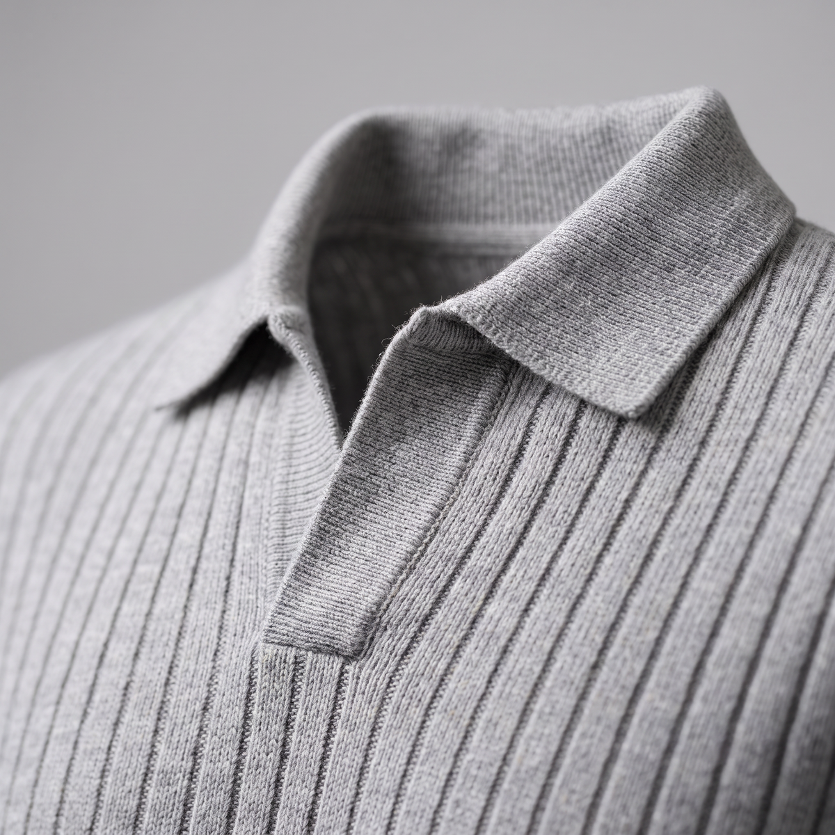Men's Ribbed Knit Polo Sweater Short-Sleeve Collared Casual Everyday