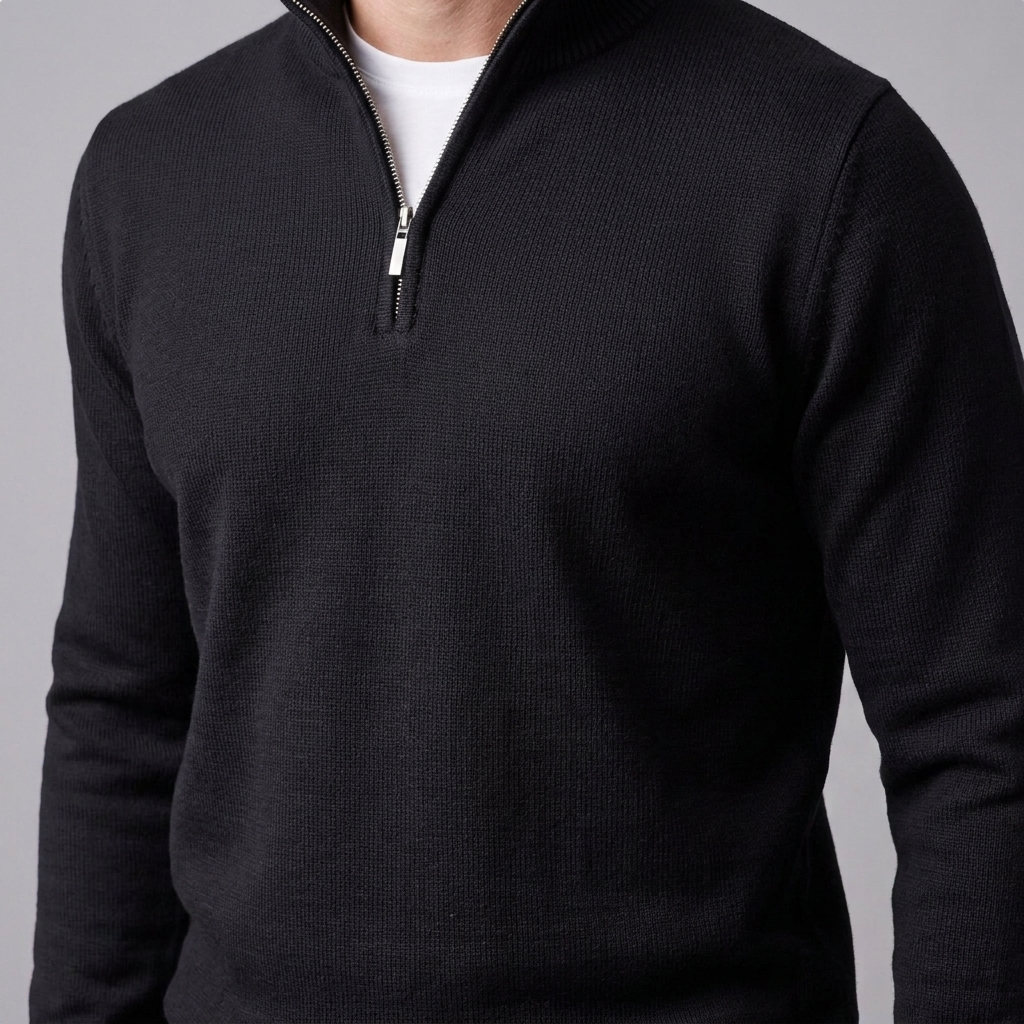 Men's Slim Fit Half-Zip Sweater Lightweight Knit Casual Layering Everyday