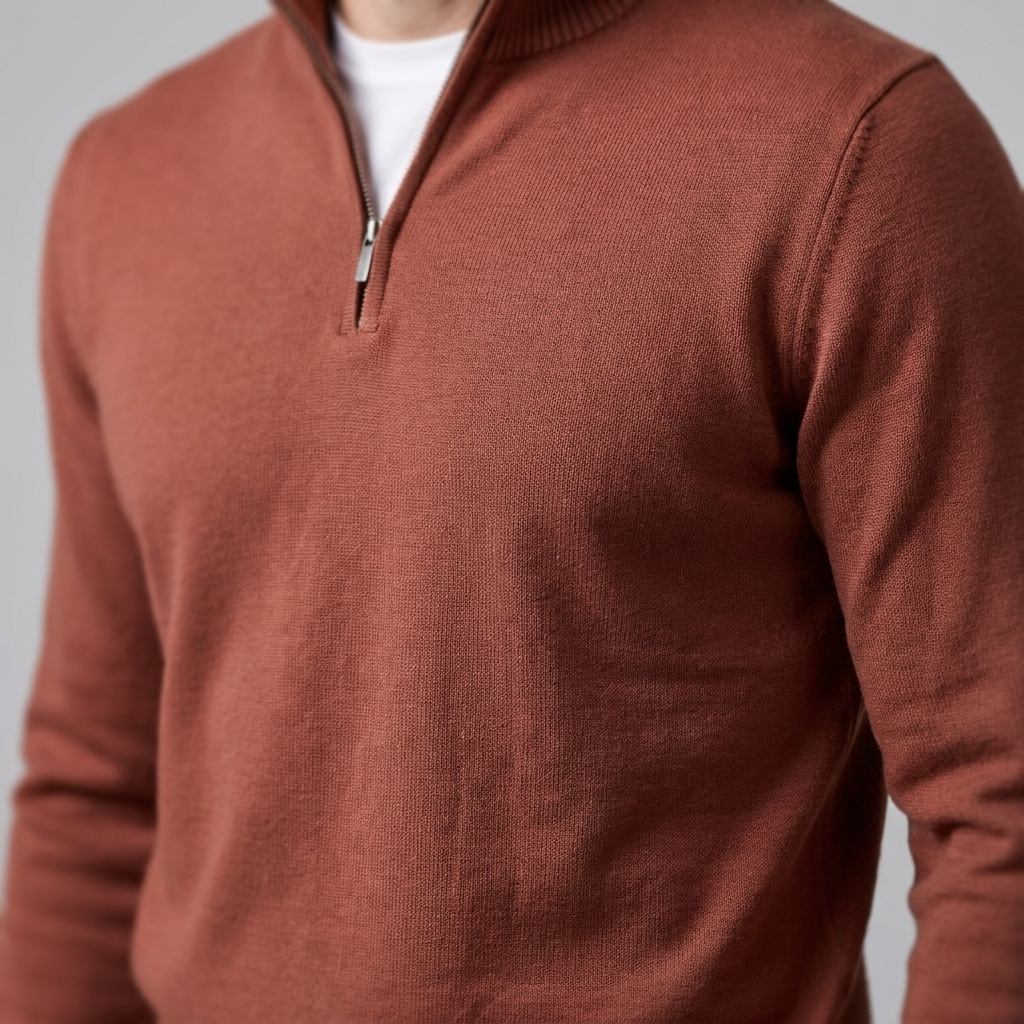 Men's Slim Fit Half-Zip Sweater Lightweight Knit Casual Layering Everyday