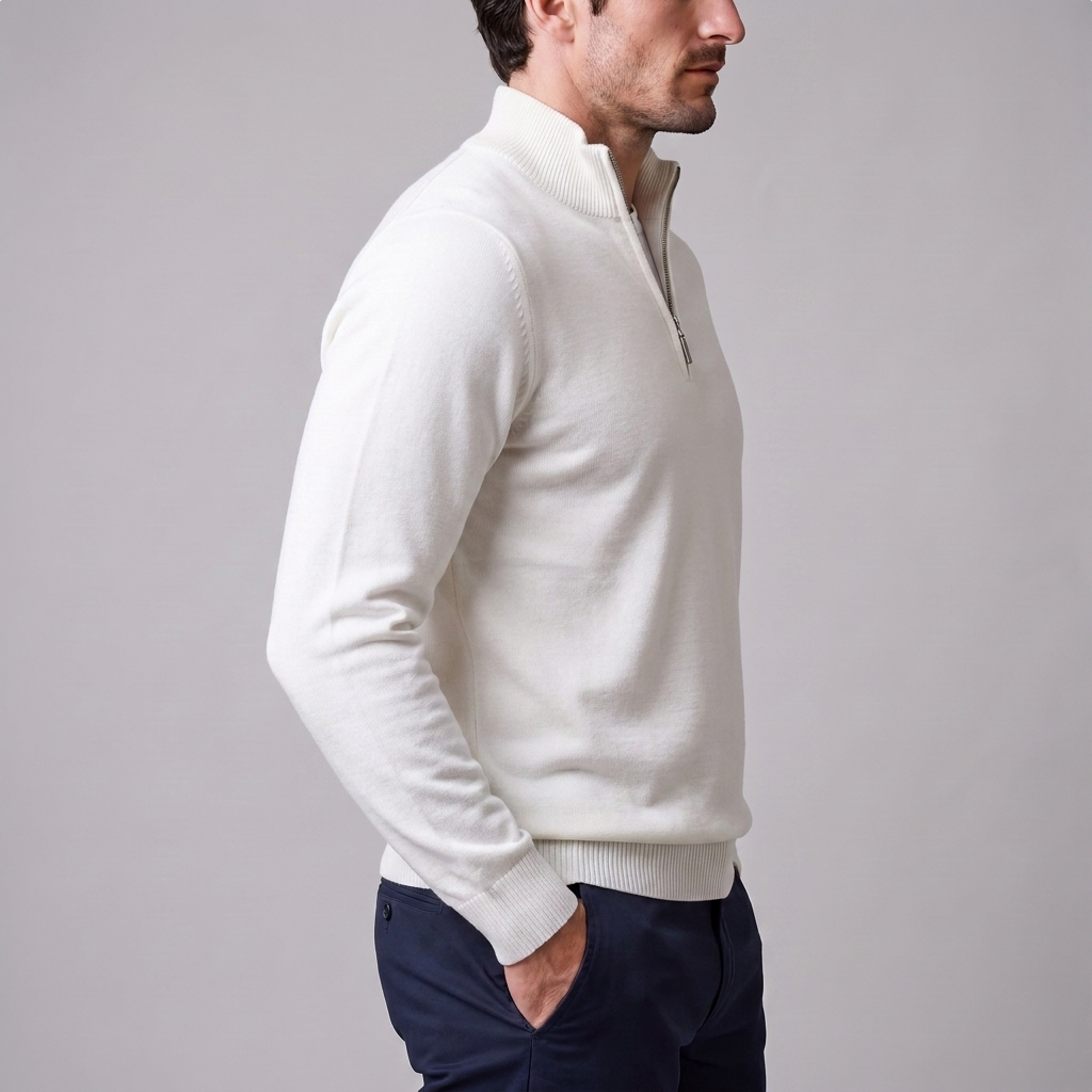 Men's Slim Fit Half-Zip Sweater Lightweight Knit Casual Layering Everyday