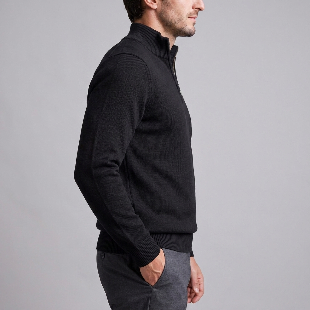 Men's Slim Fit Half-Zip Sweater Lightweight Knit Casual Layering Everyday