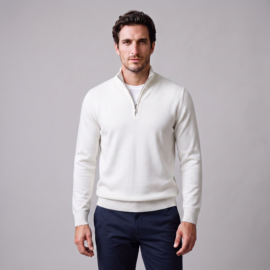 Men's Slim Fit Half-Zip Sweater Lightweight Knit Casual Layering Everyday
