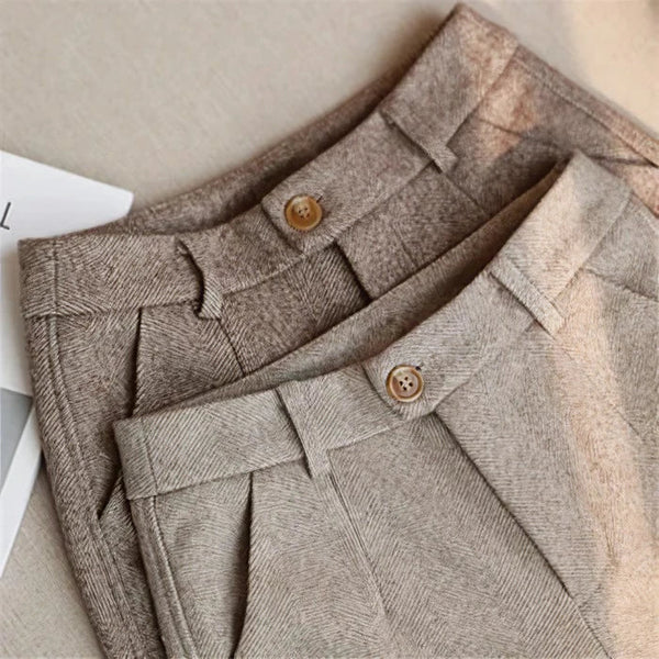 Men's Tailored Casual Trousers Pleated Fit Smart-Casual Everyday Wear