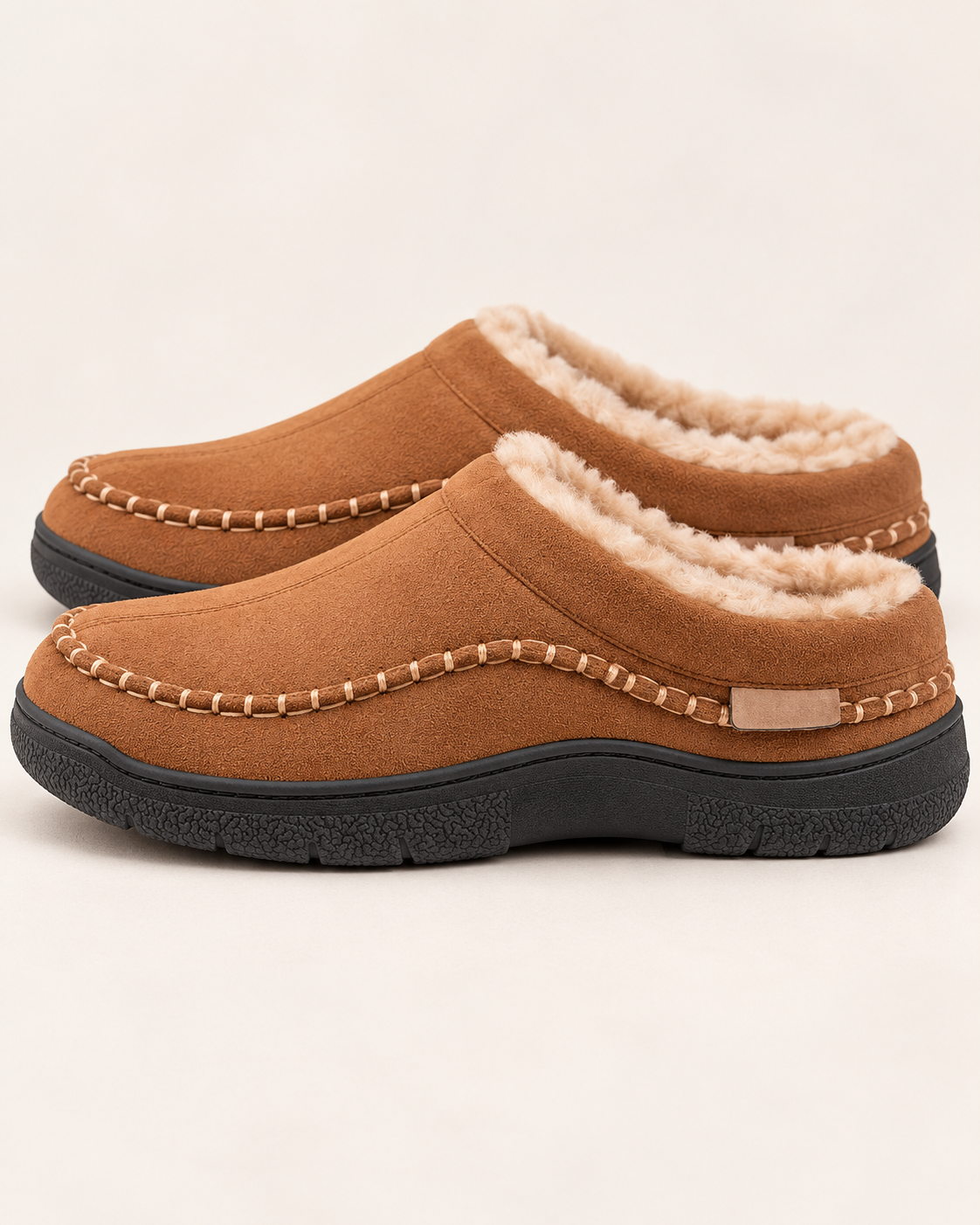 Men's Wide Fit Memory Foam Moccasin Slippers