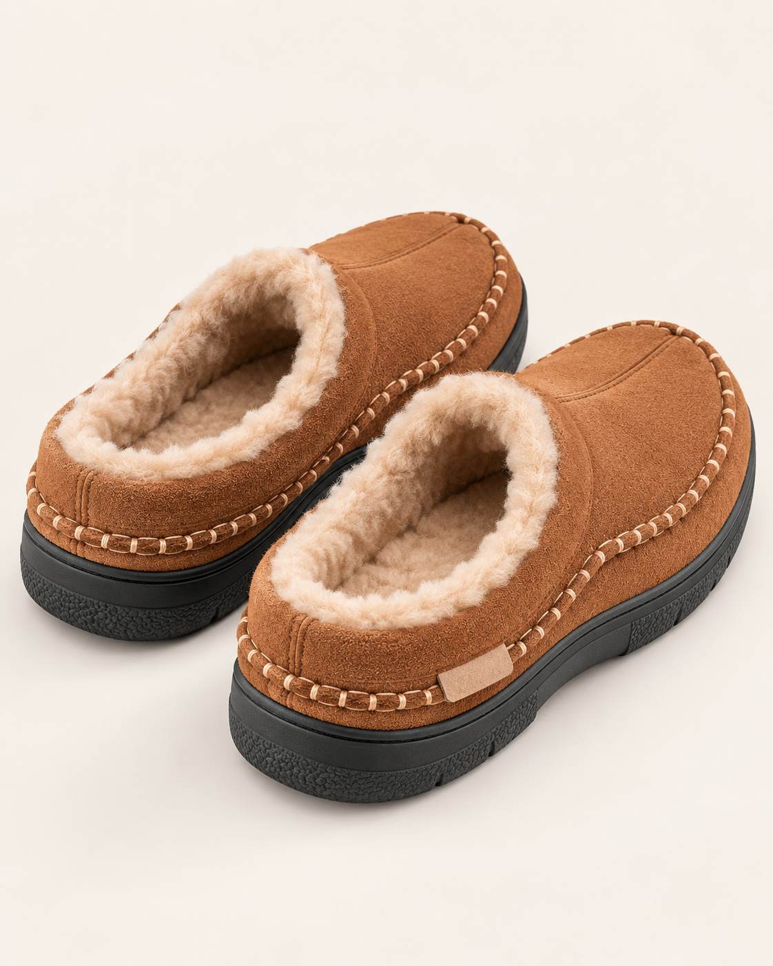 Men's Wide Fit Memory Foam Moccasin Slippers