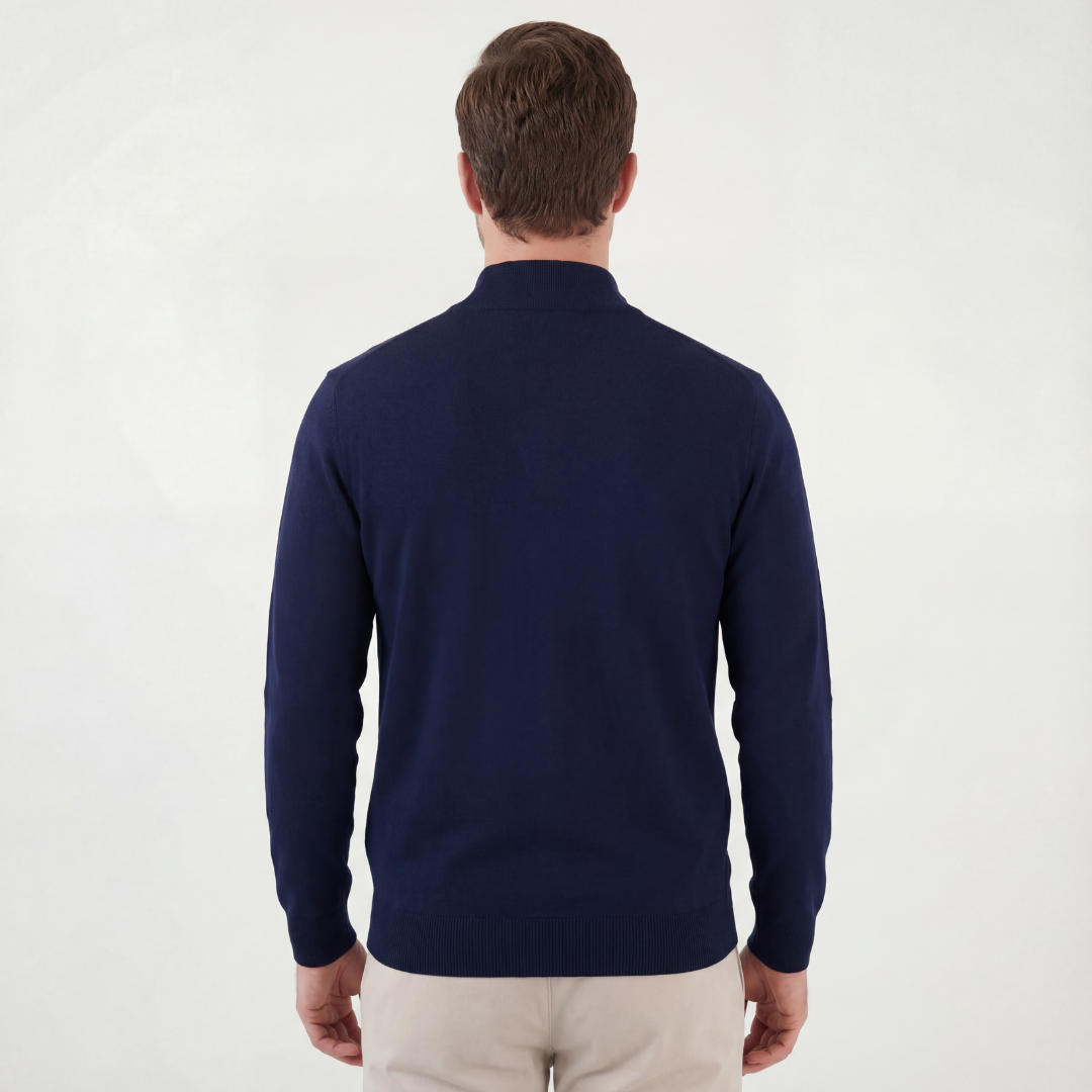 Men's Half-Zip Sweater Casual Fit Long Sleeve Classic Neckline Everyday Wear