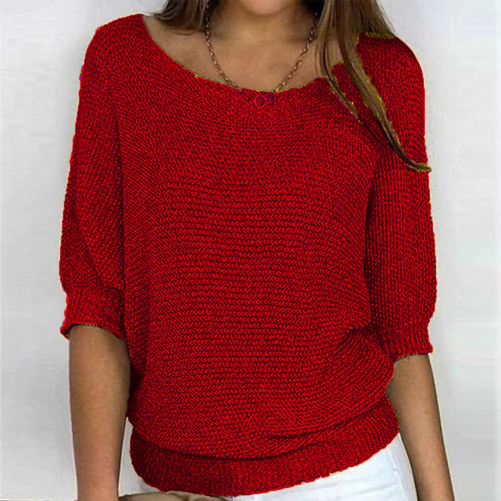 Women's Cosy Knit Sweater Long Sleeve Crew Neck Casual Everyday Wear