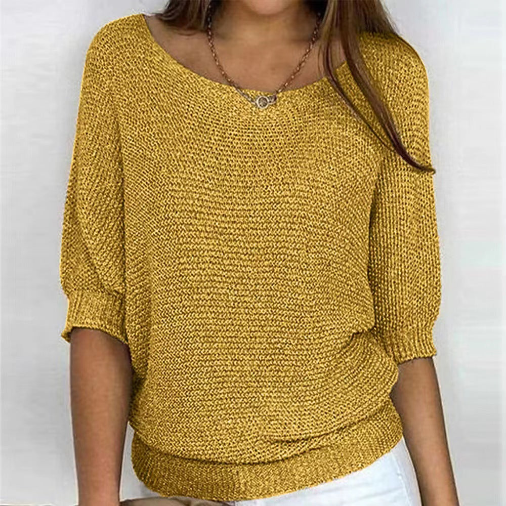Women's Cosy Knit Sweater Long Sleeve Crew Neck Casual Everyday Wear