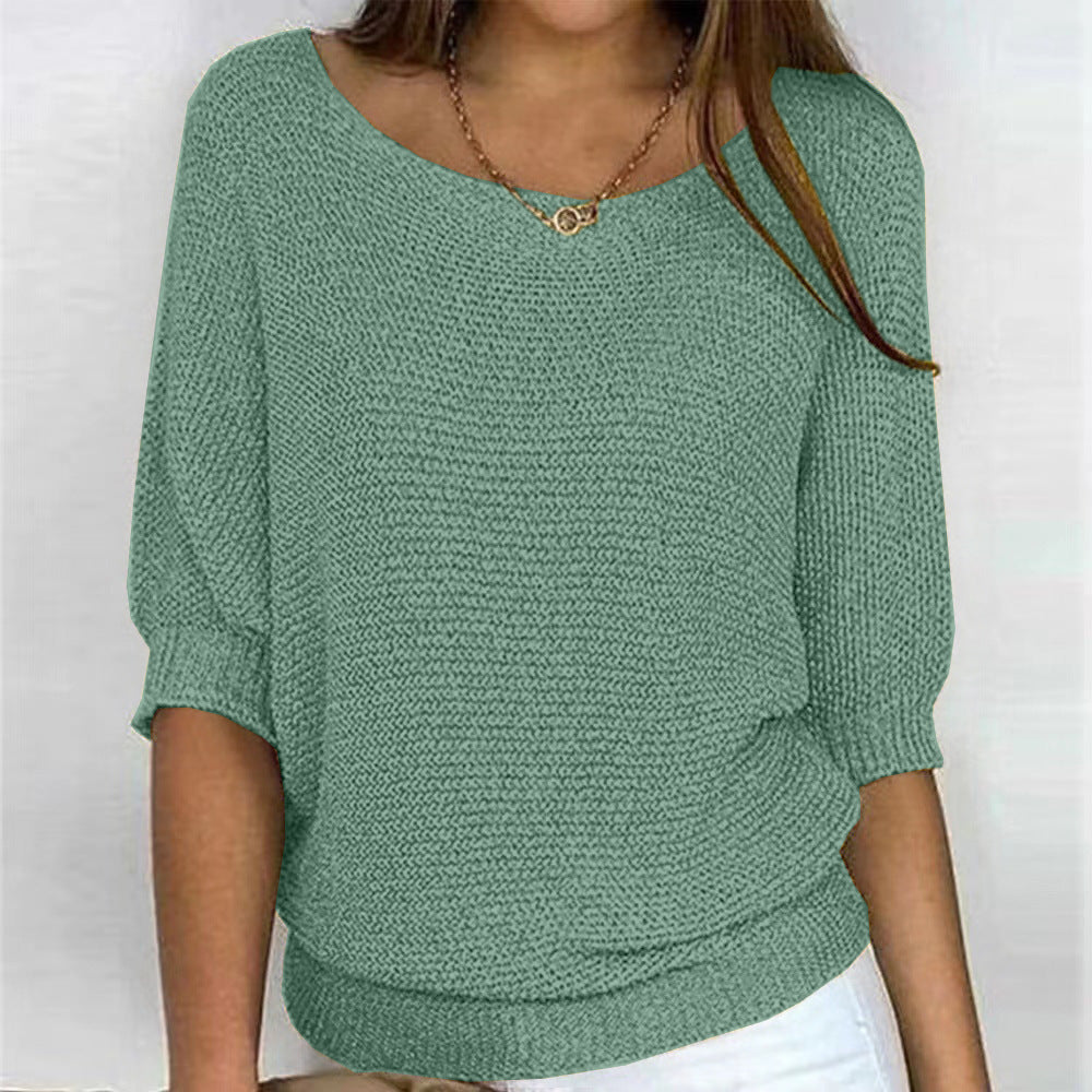 Women's Cosy Knit Sweater Long Sleeve Crew Neck Casual Everyday Wear