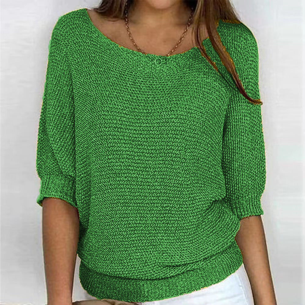 Women's Cosy Knit Sweater Long Sleeve Crew Neck Casual Everyday Wear