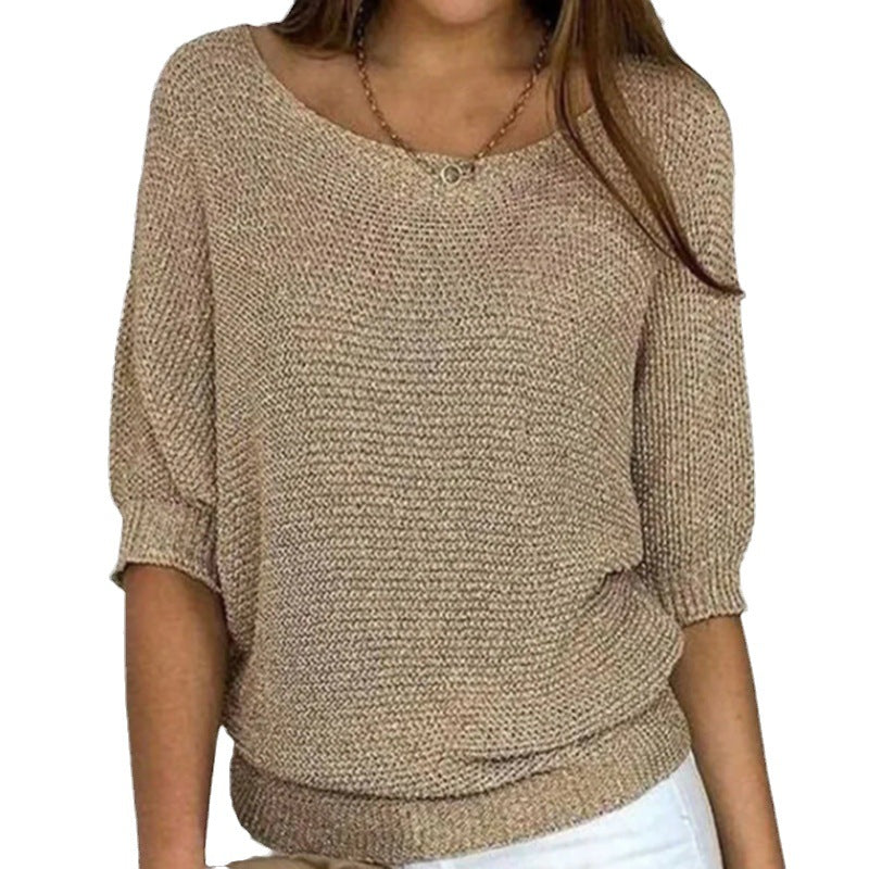 Women's Cosy Knit Sweater Long Sleeve Crew Neck Casual Everyday Wear