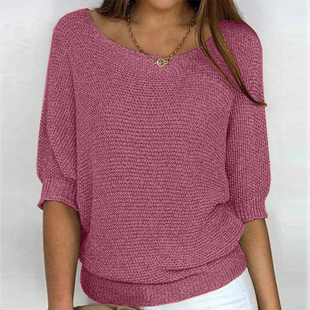 Women's Cosy Knit Sweater Long Sleeve Crew Neck Casual Everyday Wear