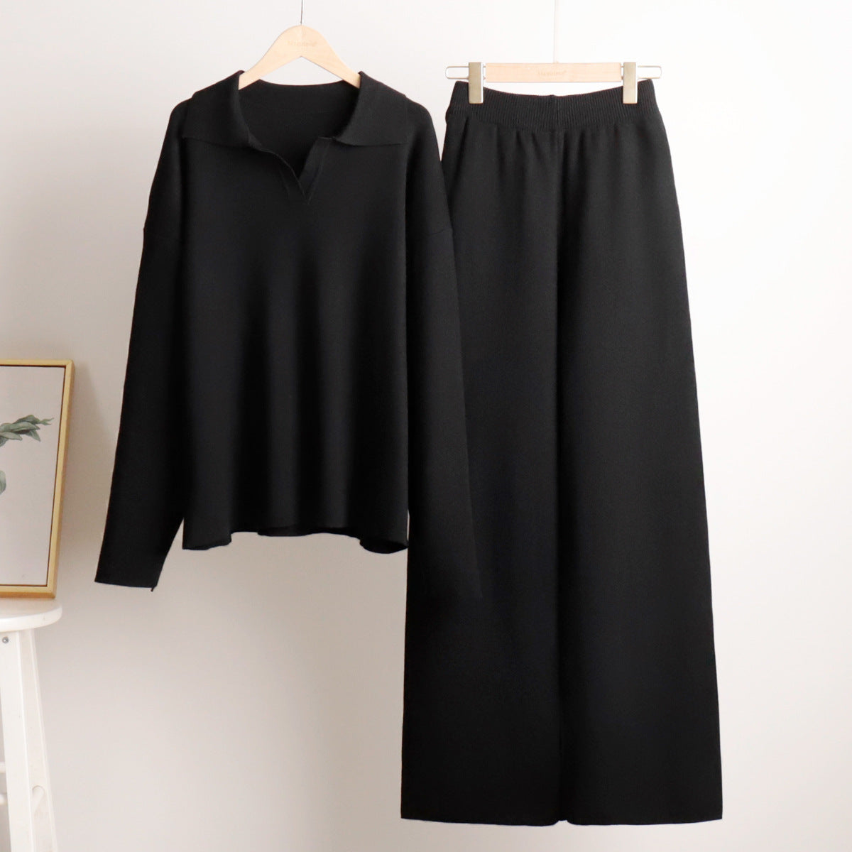 Women's Knit Lounge Set Relaxed Fit Long Sleeve Cosy Casual Everyday