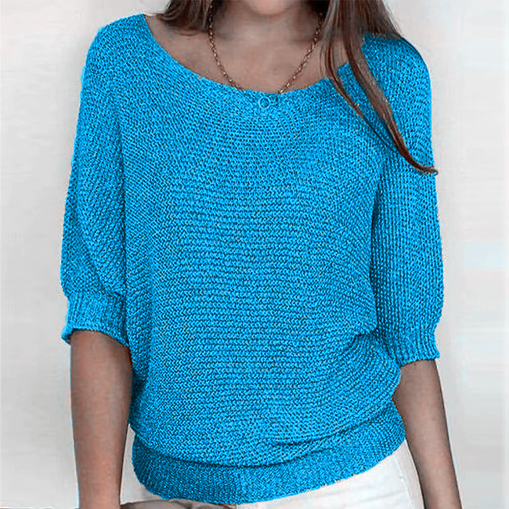 Women's Cosy Knit Sweater Long Sleeve Crew Neck Casual Everyday Wear