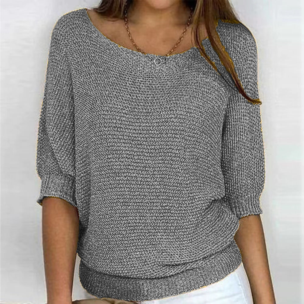 Women's Cosy Knit Sweater Long Sleeve Crew Neck Casual Everyday Wear