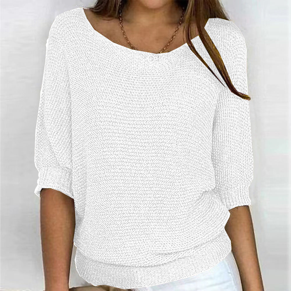 Women's Cosy Knit Sweater Long Sleeve Crew Neck Casual Everyday Wear