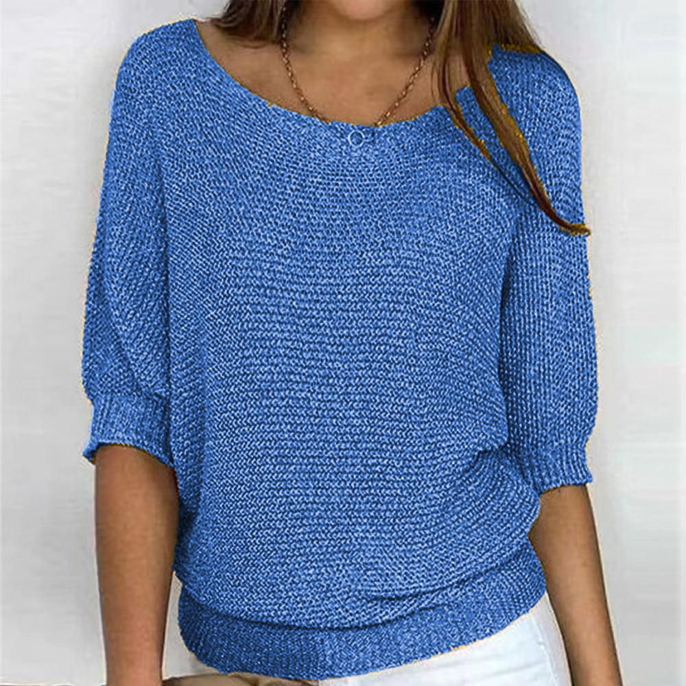 Women's Cosy Knit Sweater Long Sleeve Crew Neck Casual Everyday Wear