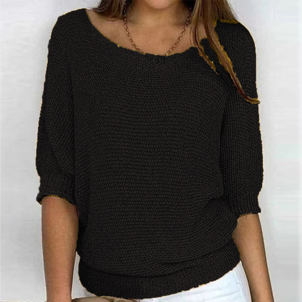 Women's Cosy Knit Sweater Long Sleeve Crew Neck Casual Everyday Wear
