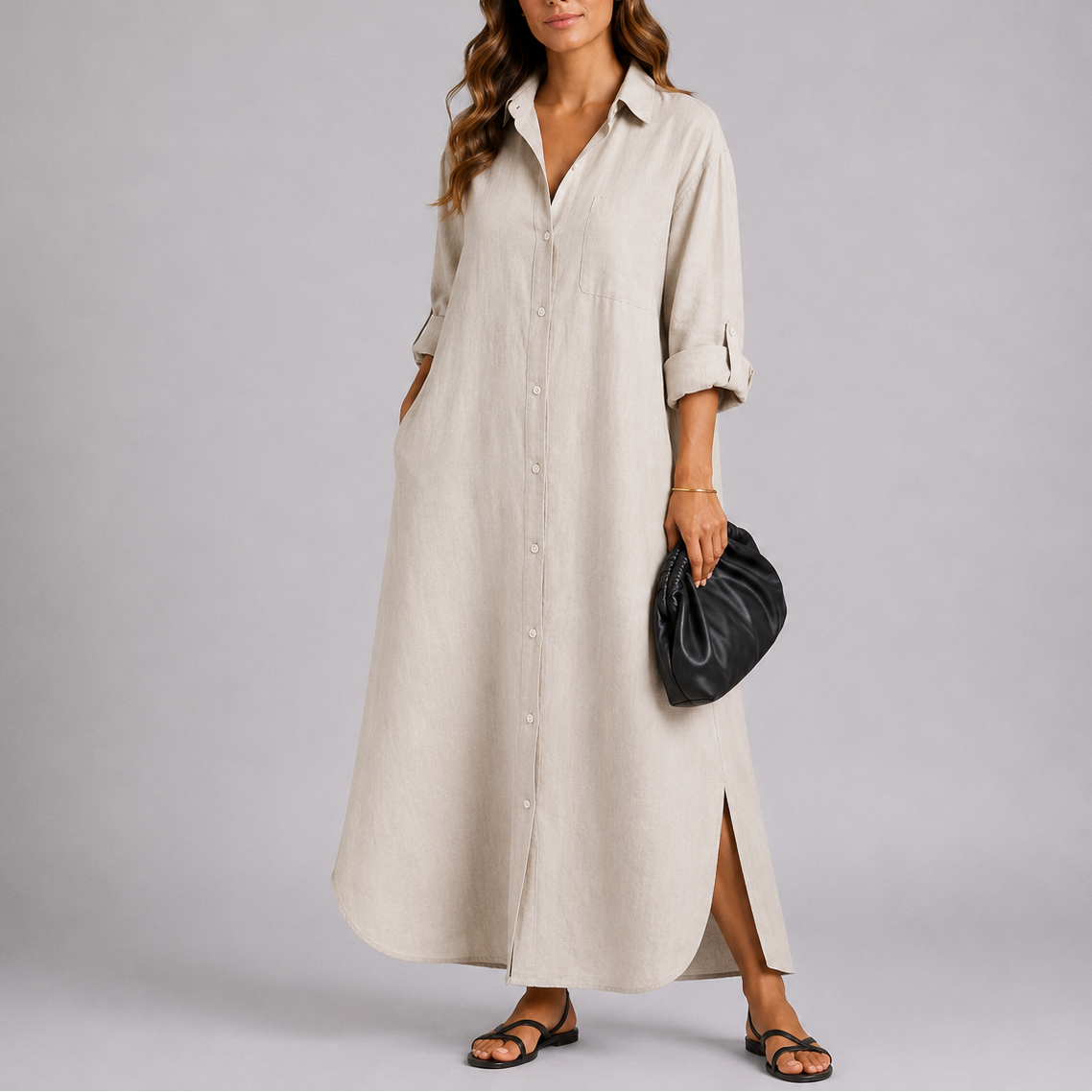 Women's Maxi Dress Relaxed Fit Sleeveless V-Neck Effortless Everyday