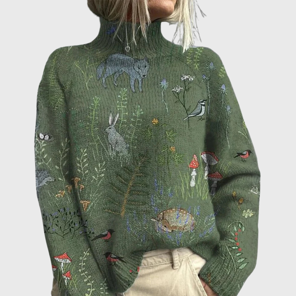 Women's Cosy Turtleneck Sweater Relaxed Fit Long Sleeve Casual Everyday