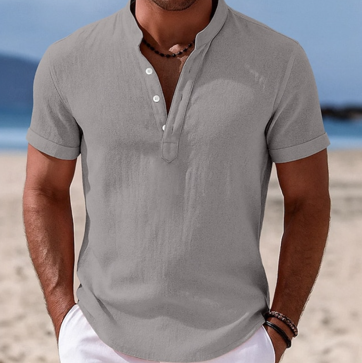Men's Summer Button-Up Shirt Short Sleeve Collared Casual Everyday Wear
