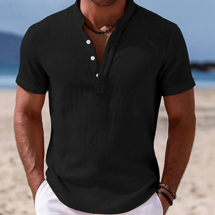 Men's Summer Button-Up Shirt Short Sleeve Collared Casual Everyday Wear