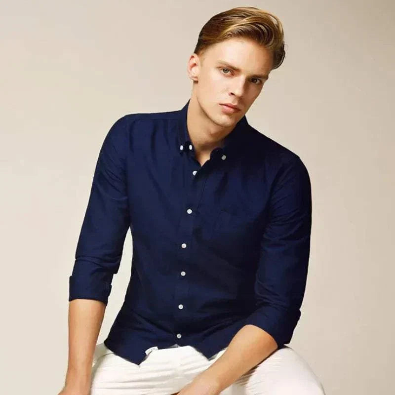 Men's Casual Long Sleeve Button-Down Shirt Relaxed Fit Classic Style Everyday Wear
