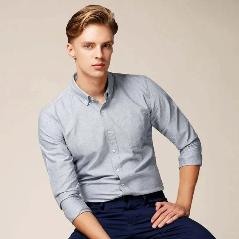 Men's Casual Long Sleeve Button-Down Shirt Relaxed Fit Classic Style Everyday Wear