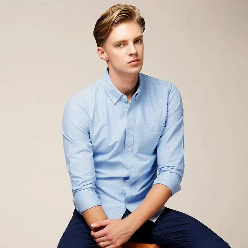 Men's Casual Long Sleeve Button-Down Shirt Relaxed Fit Classic Style Everyday Wear