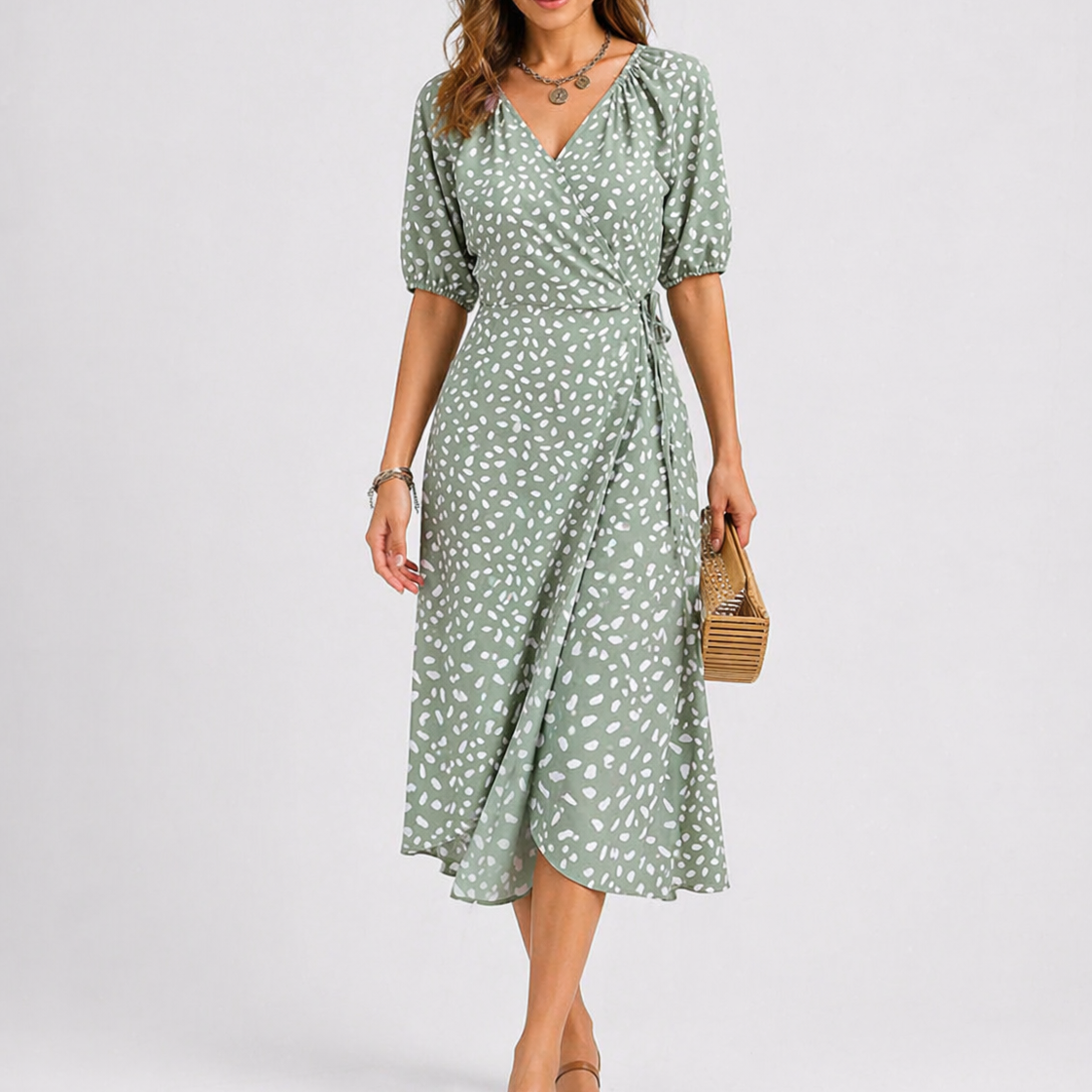 Women's Midi Dress Abstract Print Casual Summer Stylish Everyday
