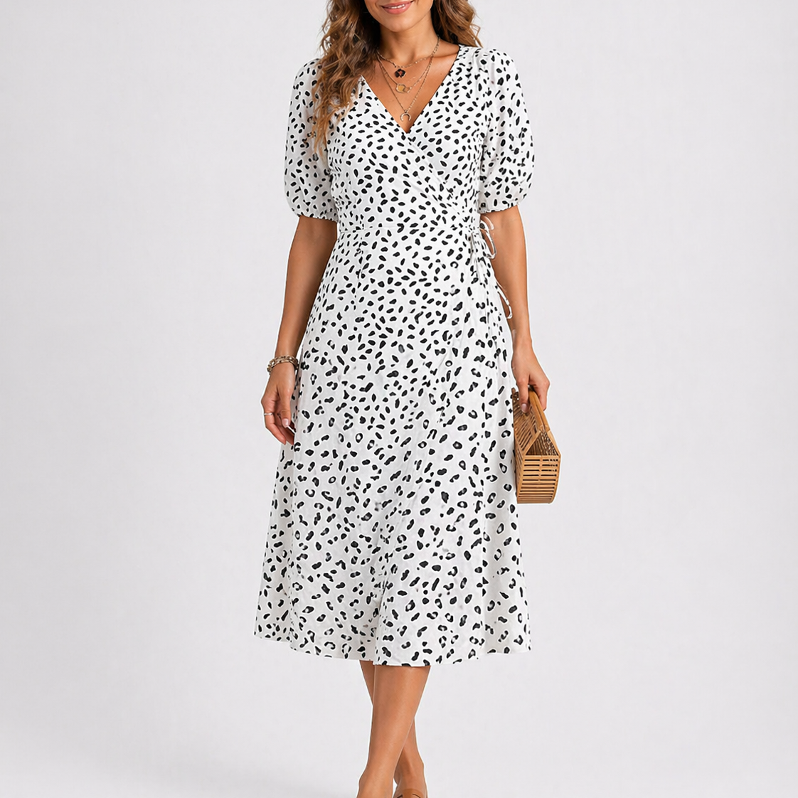 Women's Midi Dress Abstract Print Casual Summer Stylish Everyday